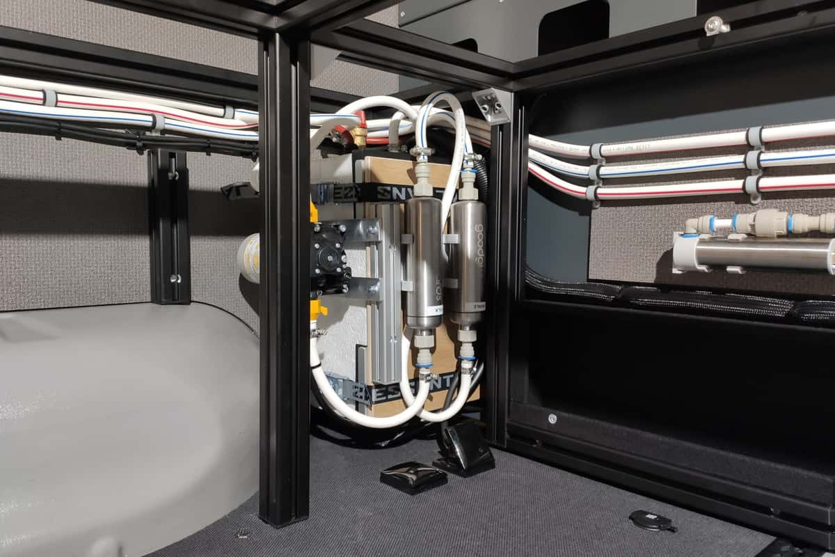 Wasseraufbereitungsanlage im Wohnmobil mit mehreren Filterstufen