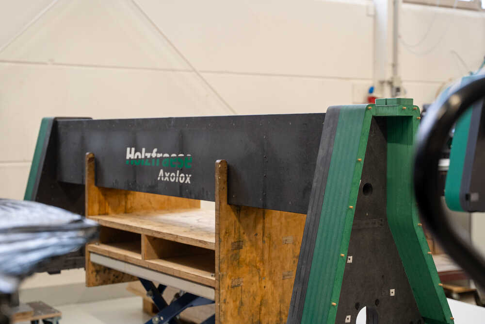 Portal der CNC Holzfräse im Aufbau