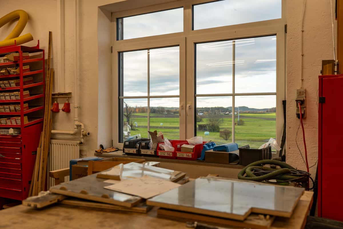 Blick aus dem Fenster aus Cords Werkstatt