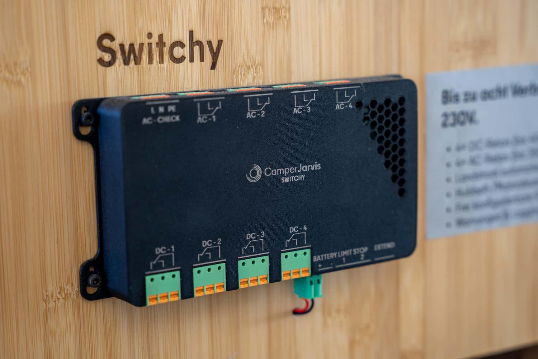 Das Switchy Modul von Camper Jarvis zum Schalten von Verbrauchern